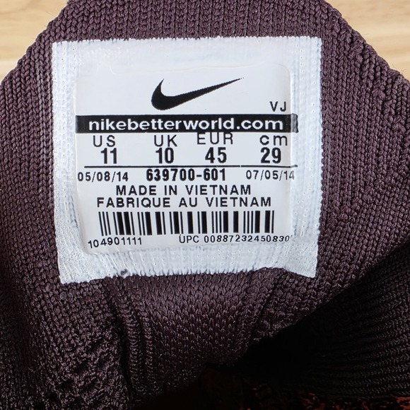 Nike Free Flyknit Chukka Sneakers Mens Size 11 Cinnabar Athletic Shoe 639700-601 main image 4